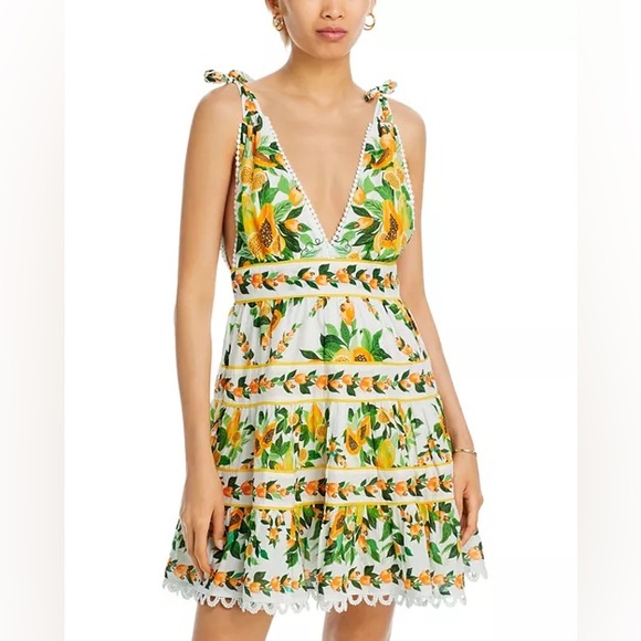 FARM Rio Dresses & Skirts - FARM RIO Papaya Salad Tiered Summer Swing Dress